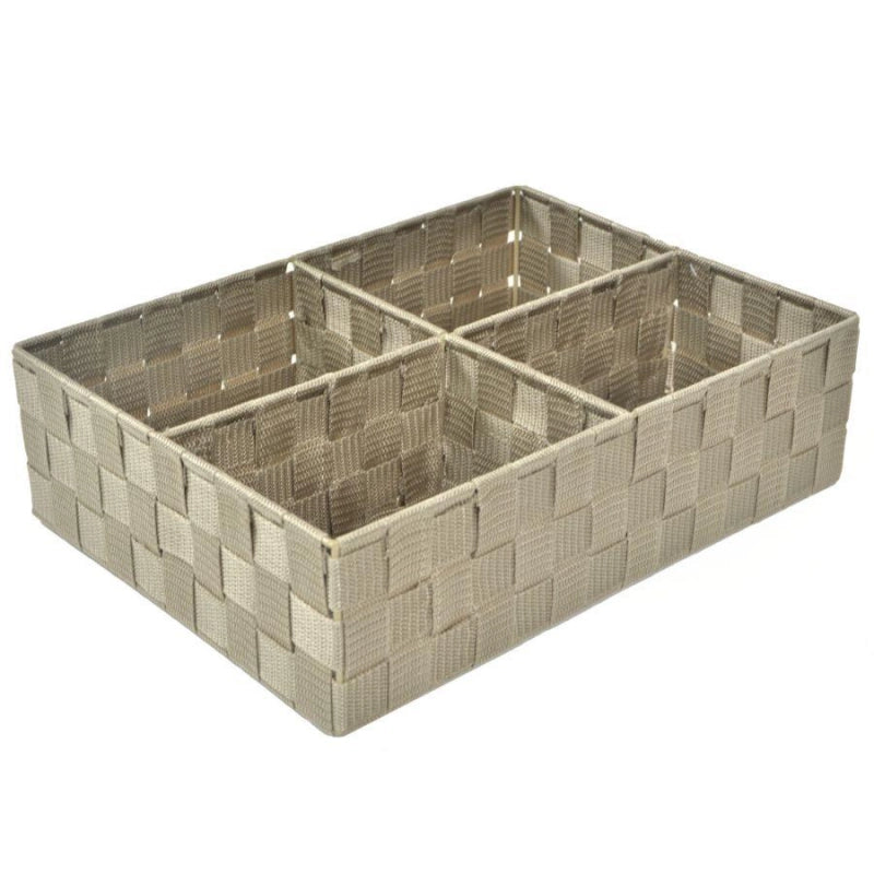 Cassetto poliestere tortora 4 scomparti cm 37x27h10