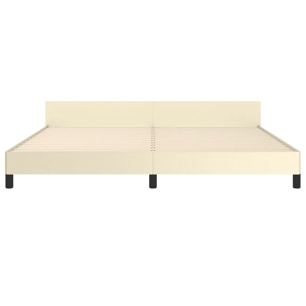 Giroletto con Testiera Crema 200x200 cm in Similpelle 3125471