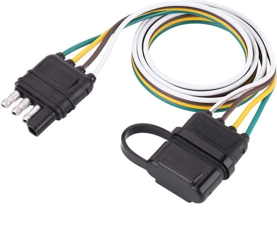 Adattatore di Collegamento per Caravan e Trekhaak - 4 Pin Fissa - Connettore per Caravan - Adattatore di Fase - 6-24V - Nero