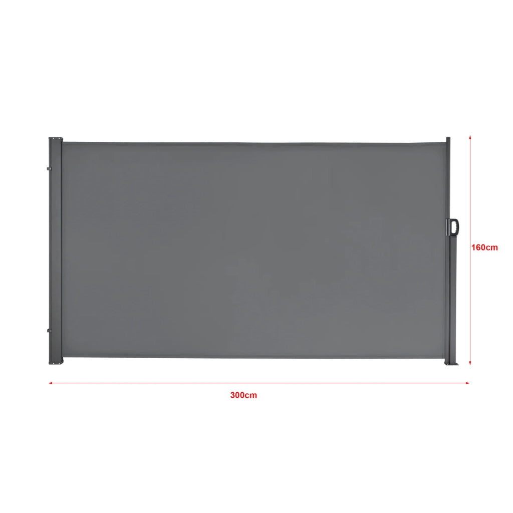 Tenda per balcone laterale acciaio poliestere 160 x 300 cm grigio ardesia 03_0006573