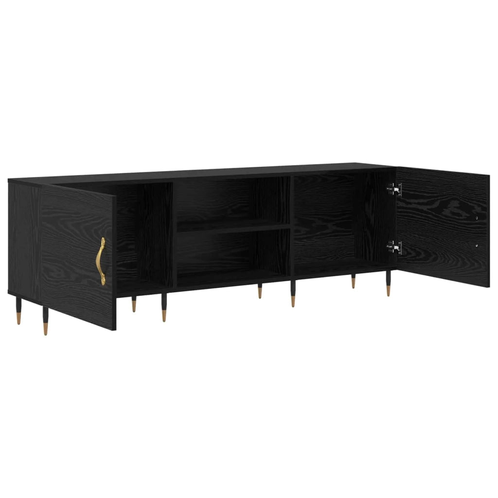 Mobile TV Rovere nero 150 x 30 x 50 cm Legno multistrato 879594