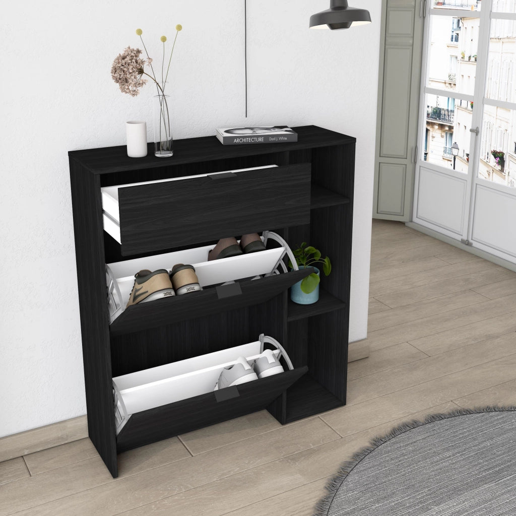 Scarpiera Ingresso, 90x27x102cm, 10 paia di scarpe, Armadio, Nero