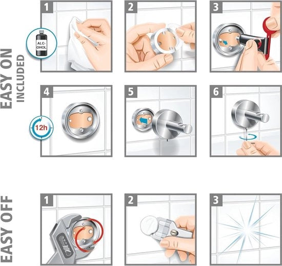 Spazzola per doccia con testa di doccia - verniciata metallo e plastica - autoadesiva - 905 mm testa di doccia con stelo