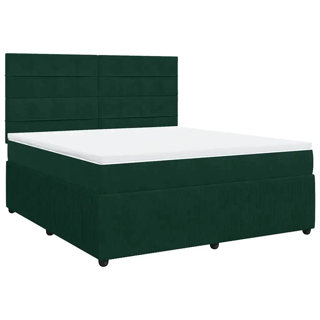 Giroletto a Molle con Materasso Verde Scuro 180x200 cm Velluto 3292409