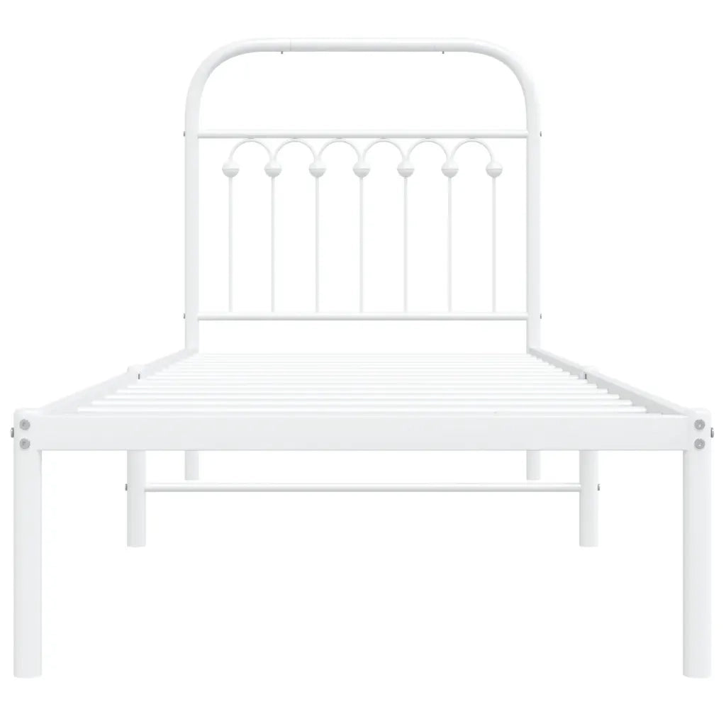 Giroletto con Testiera Metallo Bianco 80x200 cm 376640