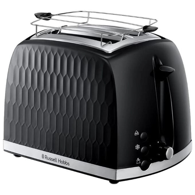 Russell Hobbs Honeycomb Black 2 Slice Toaster 6 2 fetta/e 850 W Nero