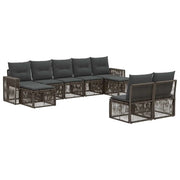 Set Divano da Giardino 9 pcs Grigio e Grigio Scuro polyrattan 3435239
