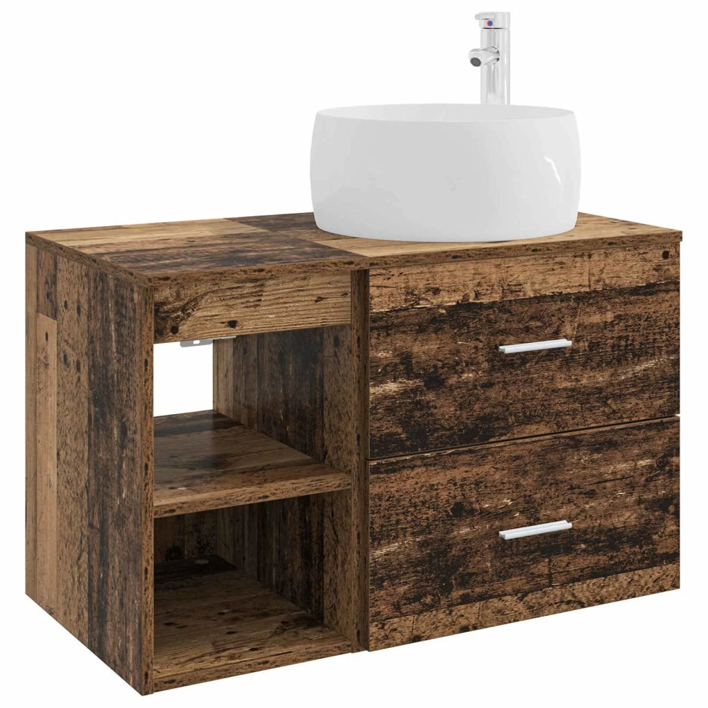 Set di mobili per il bagno 2 pz Legno antico 3403926