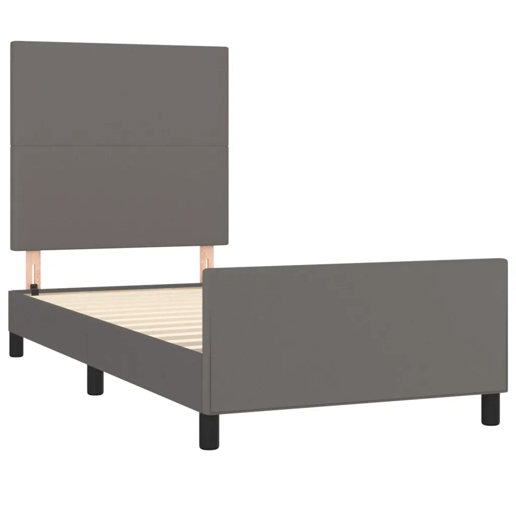 Giroletto con Testiera Crema 100x200 cm in Similpelle
