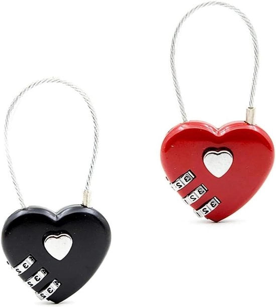 Blocco cassetto con combinazione a 3 cifre a forma di cuore per armadietto - blu-nero-rosso