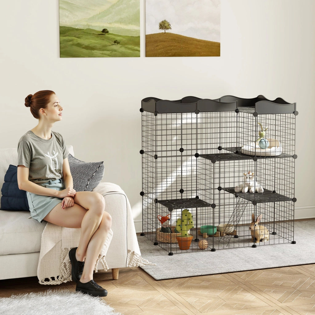 Recinto per Animali Domestici ¨C zephmum ¨C Grigio 105x70x116 cm