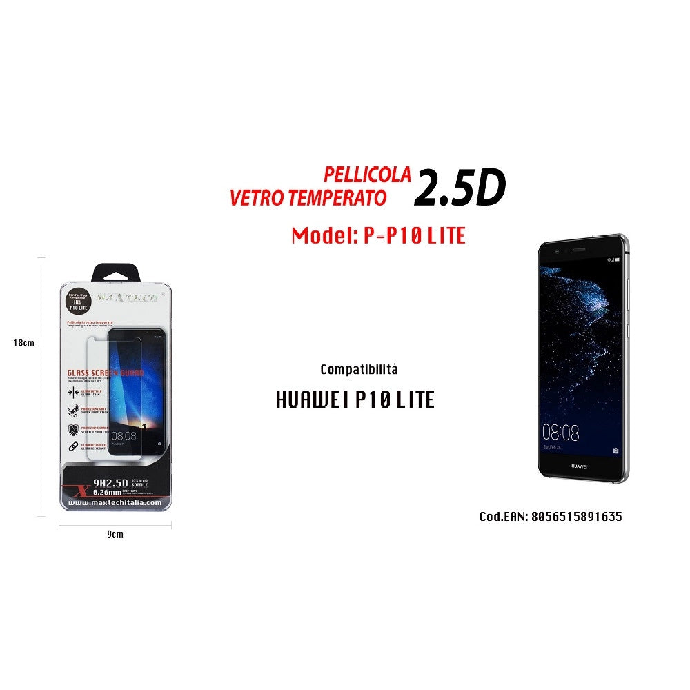 Trade Shop - Pellicola Protettiva Per Huawei P10 Lite Vetro Temperato Schermo Maxtech P-p10 Lite -