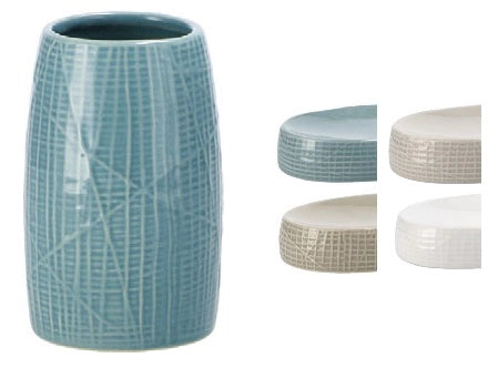 Bicchiere Portaspazzolini da Bagno in Ceramica 7,5 x 12 cm 4 Colori