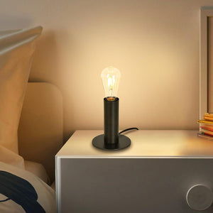 ZMH Lampada da tavolo nera E27 40W con interruttore per soggiorno corridoio