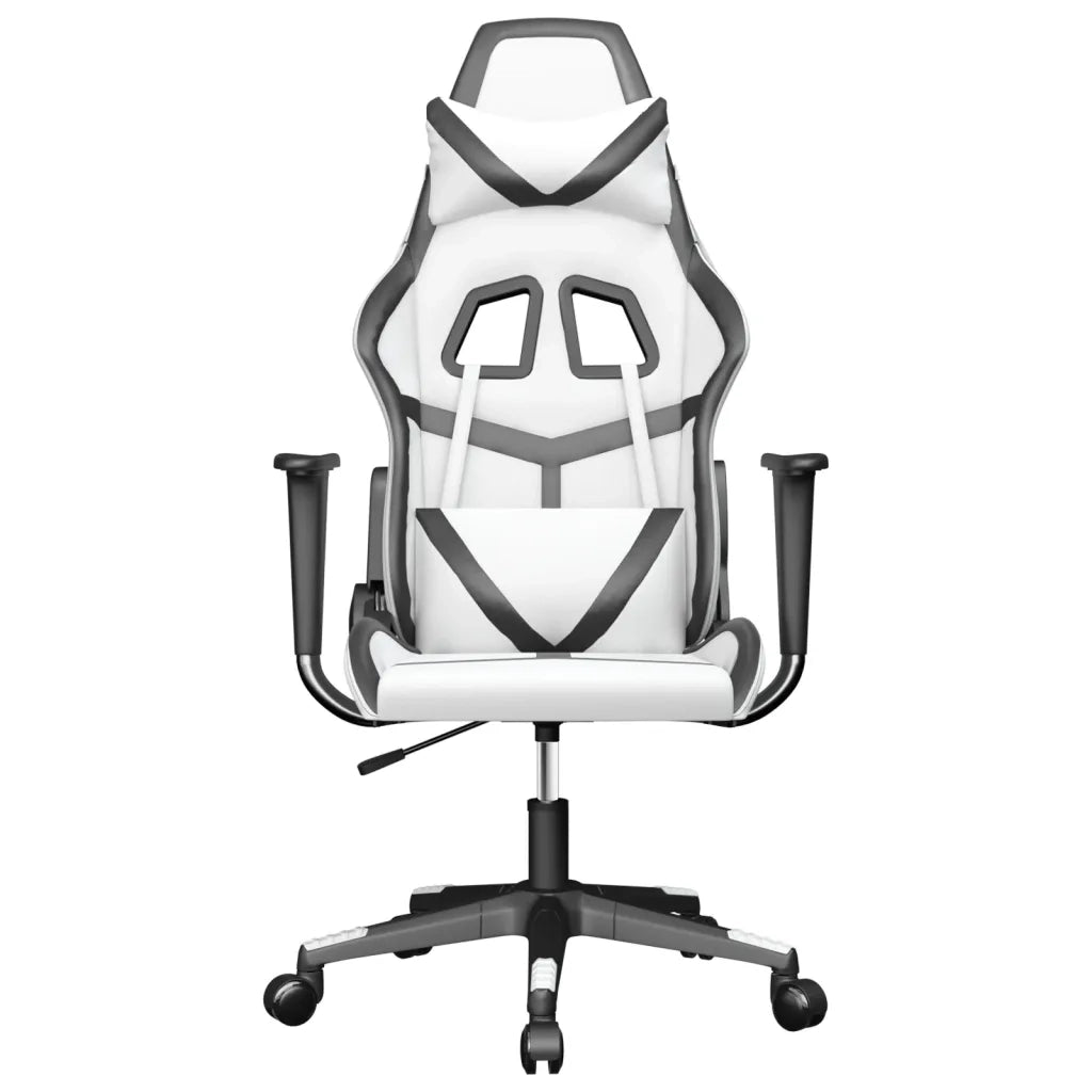 Sedia da Gaming Massaggiante Bianco e Nero in Similpelle 345432