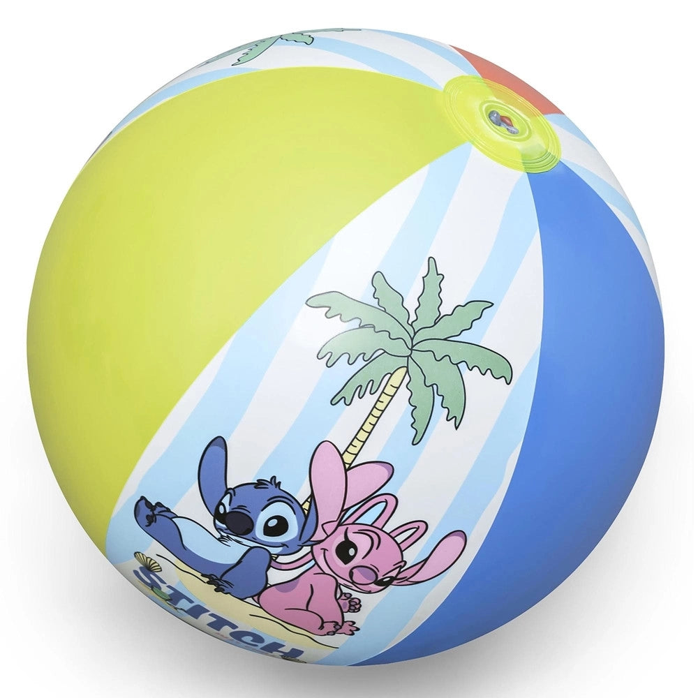 Trade Shop - Pallone Gonfiabile Spiaggia Piscina Design A Spicchi Con Stitch Per Bambini 2+ Anni 9104t -