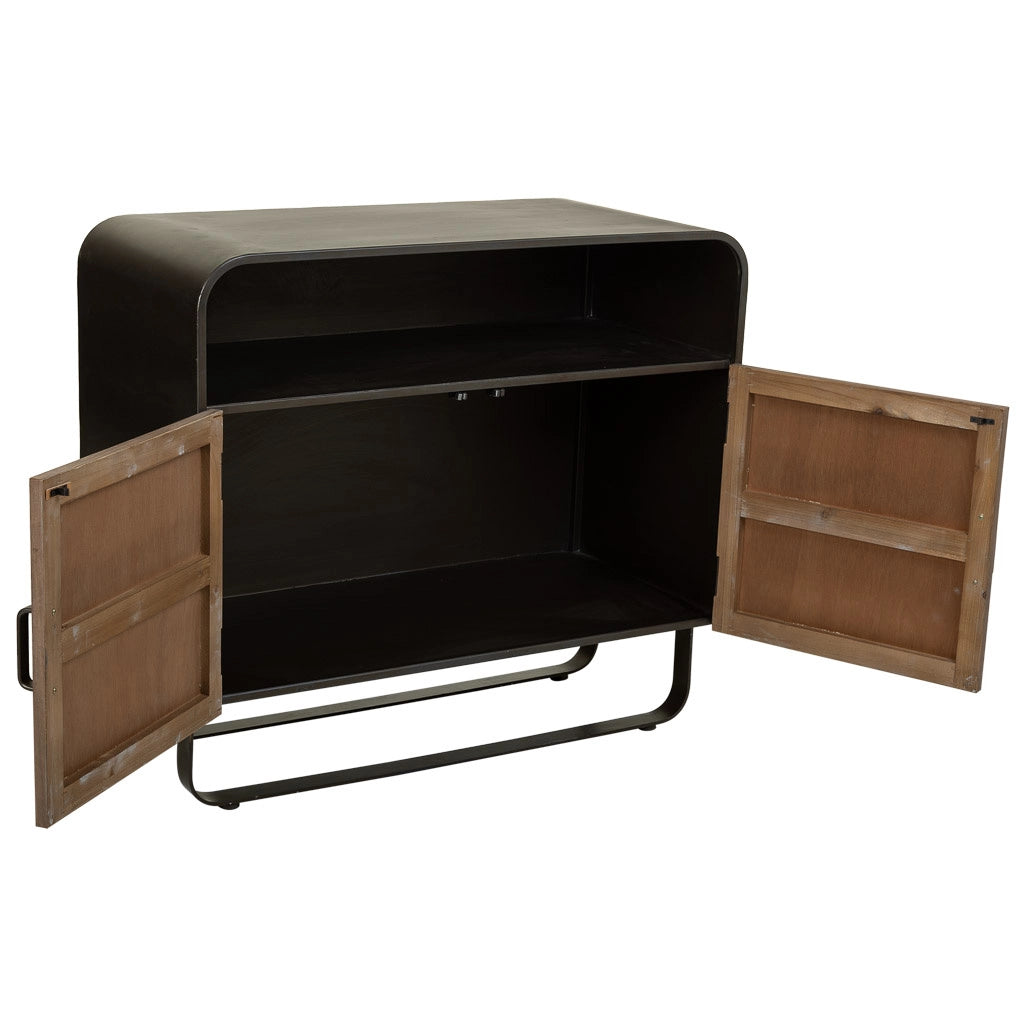 Credenza in legno e metallo nero 90x44x80,5h cm