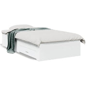 Letto singolo | Letto per adulti | Giroletto con Cassetti Bianco 90x190 cm in Legno Multistrato