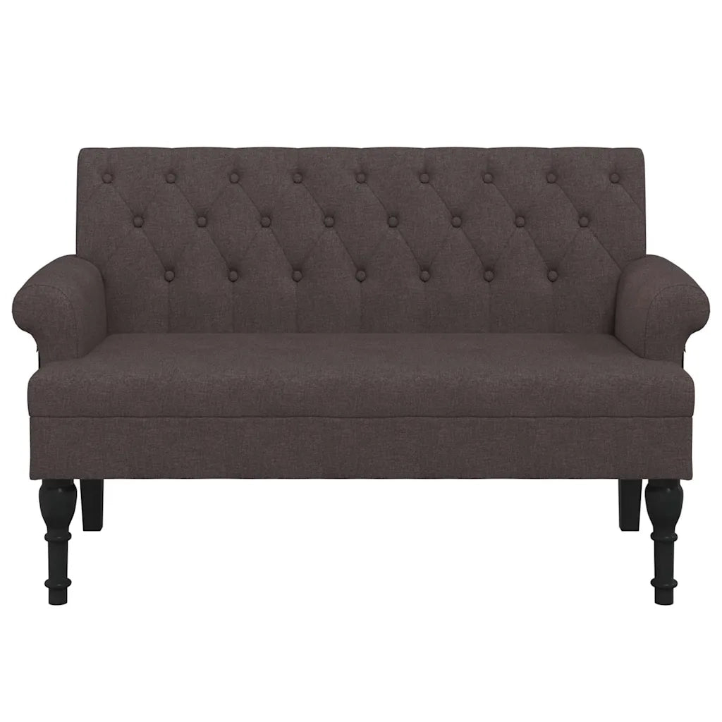 Panca con Schienale Marrone Scuro 120x62x75,5 cm in Tessuto CFW9918686