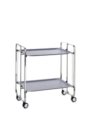 Carrello da cucina pieghevole cromato con ruote BAUHAUS 2 ripiani