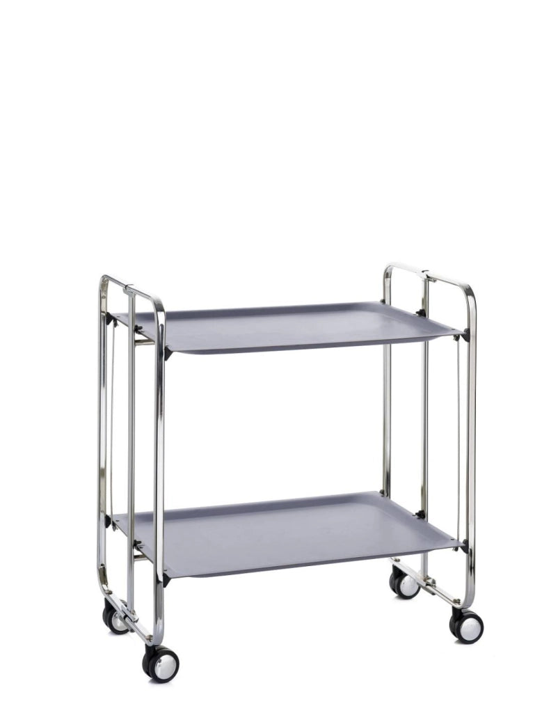 Carrello da cucina pieghevole cromato con ruote BAUHAUS 2 ripiani