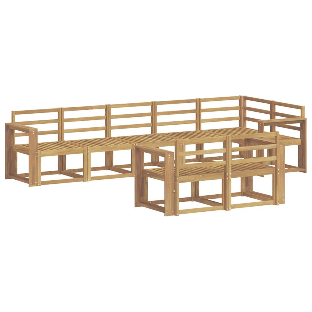 Set di divani da esterno 8 pcs Bianco Legno di Acacia Massello 3387808