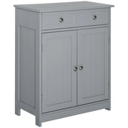 Mobile Bagno con 2 Cassetti Anta e Ripiano Regolabile ¨C Zephmum ¨C Grigio 60x30x75 cm