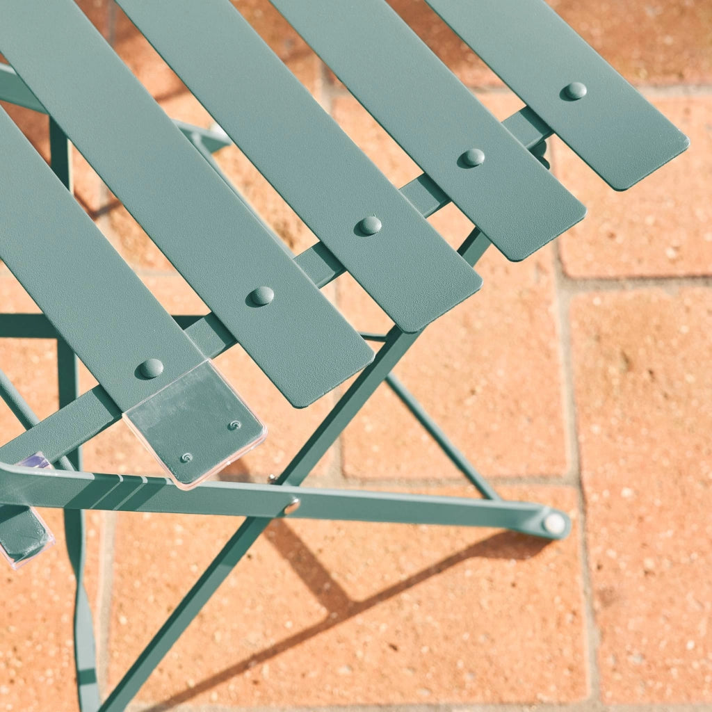 Set tavolo da giardino bistrot pieghevole in acciaio con 2 sedie,