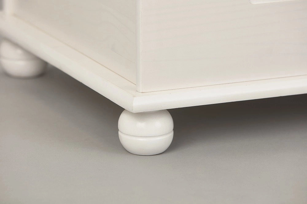 CASSAPANCA CONTENITORE EMEL 89x47x53H CM PINO MASSELLO LACCATO BIANCO