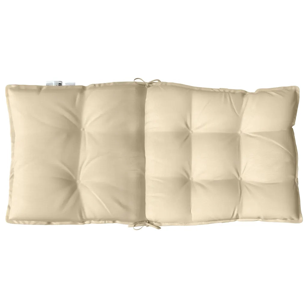 Cuscini per Sedia Schienale Basso 4 pz Beige in Tessuto Oxford
