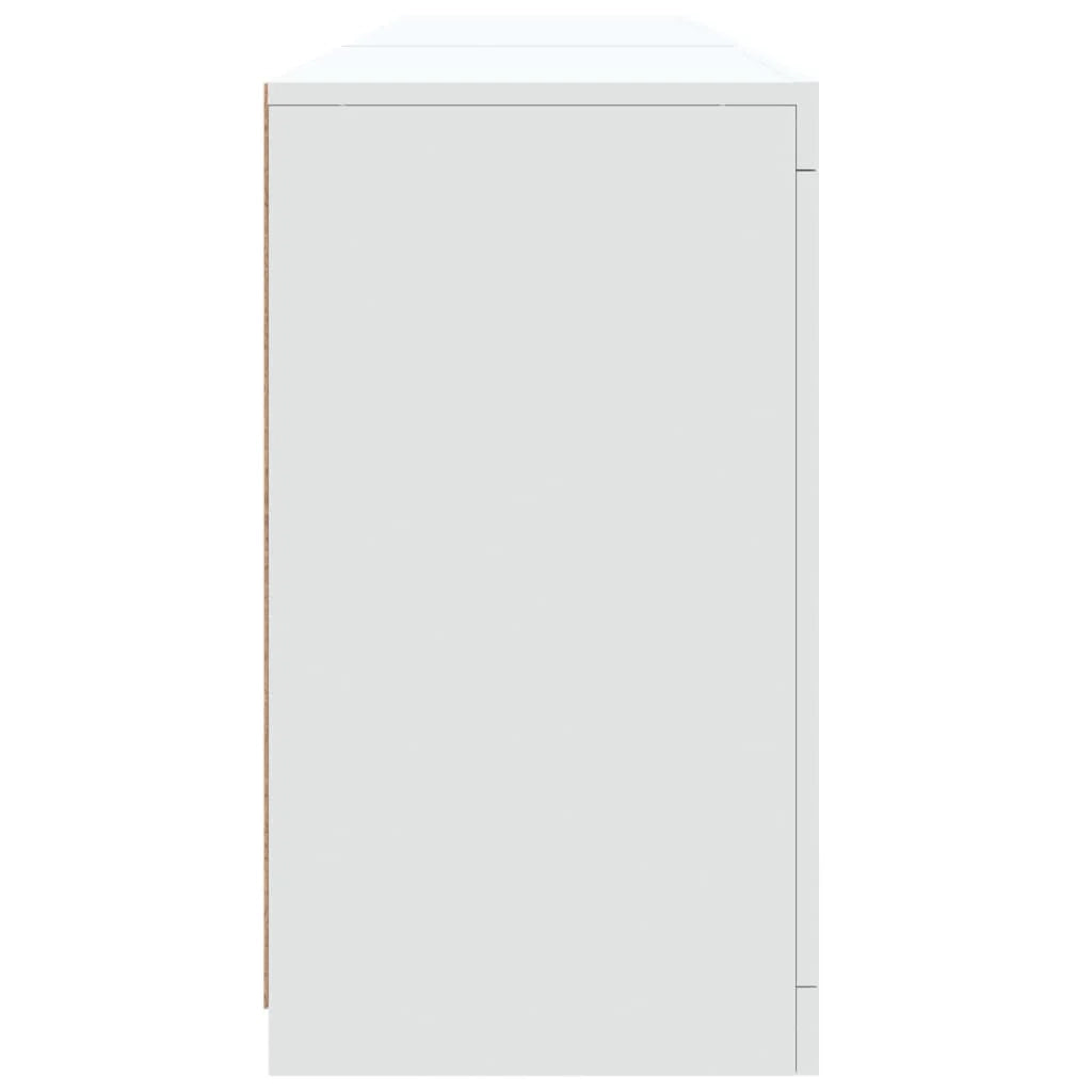 Buffet credenza cassettiera armadio mobile contenitore organizer per cucina soggiorno salotto con luci LED 162 x 37 x 67 cm bianco 02_0029833