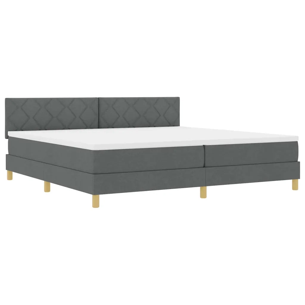 Letto a molle con materasso Grigio scuro 200 x 200 cm Tessuto 3339022