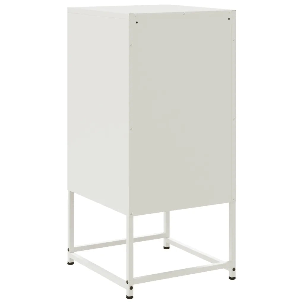 Comodino | Armadio da Notte | Mobiletto da notte Bianco 36x39x78 cm in Acciaio