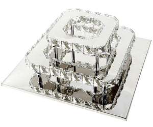 Lampada Da Soffitto Cristallo Plafoniere Led 24w Quadrato App410-c