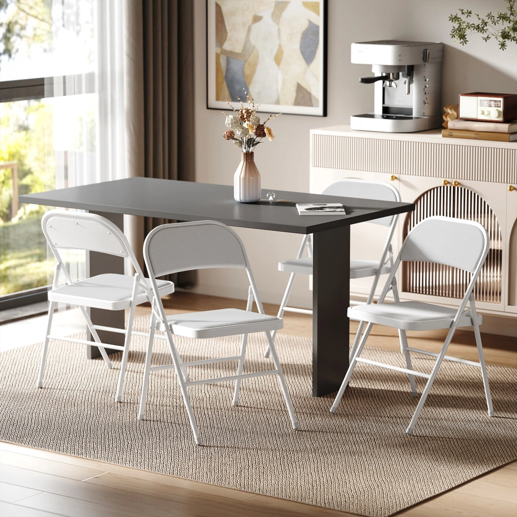 Sedia da pranzo pieghevole ¨C Minimal ¨C Bianco Acciaio 45x46x78 cm