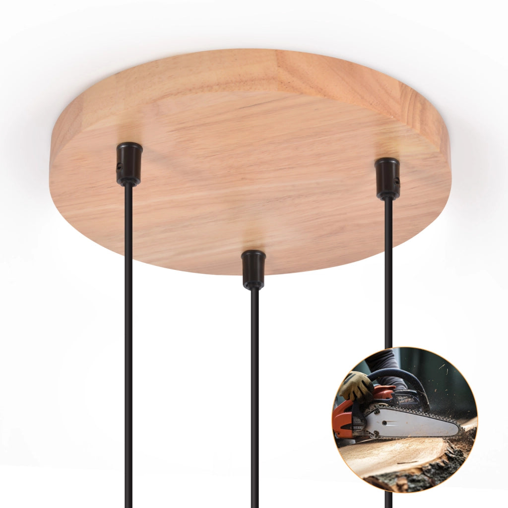 Lampada a Sospensione ZMH legno E27 per tavolo da pranzo e sala da pranzo