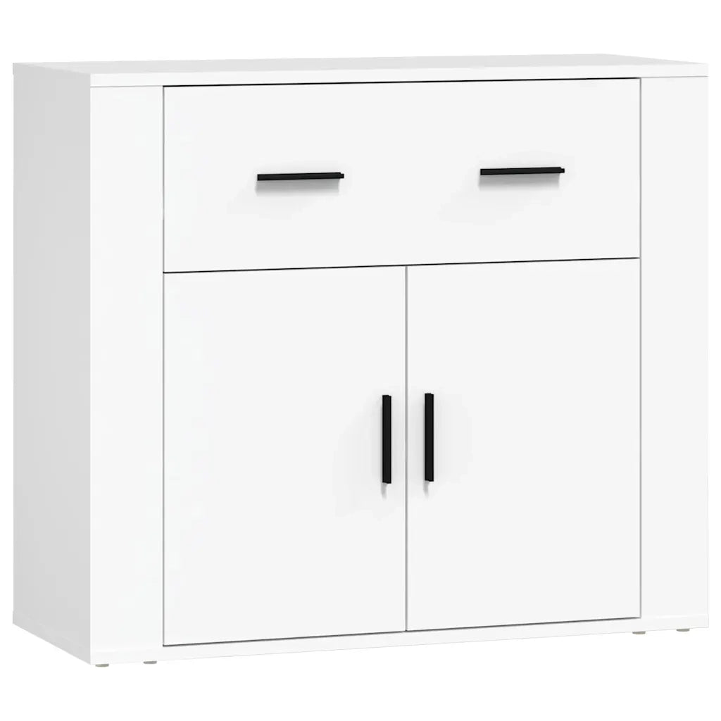 Credenze 3 pz | Madia | Buffet da pranzo | Armadio da pranzo Bianco in Legno Multistrato
