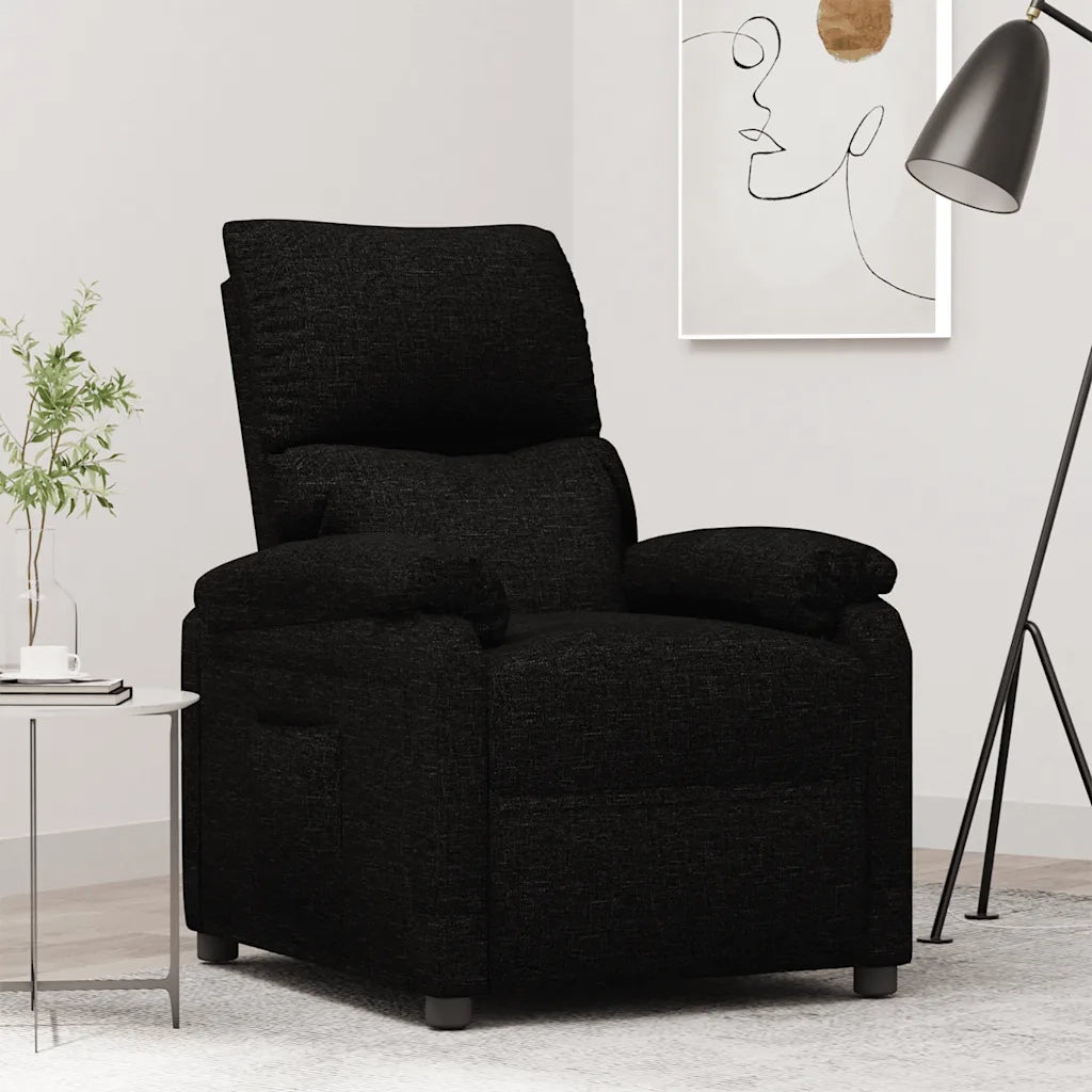 Poltrona | Sedia Relax Reclinabile in Tessuto Nero