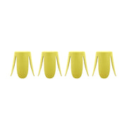 Set 4 sgabelli impilabili in ecopelle, giallo