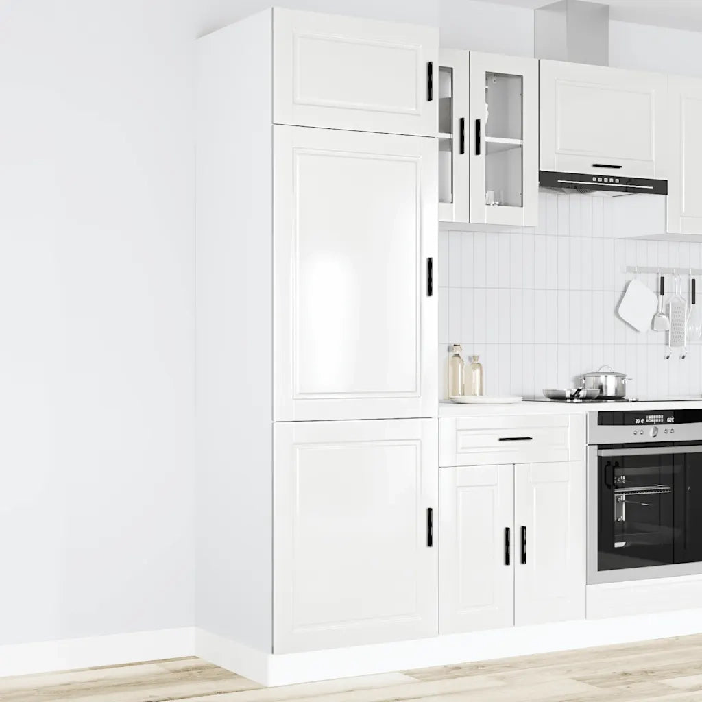 Armadio da Cucina-Credenza da Cucina Porto Bianco Lucido in Legno Multistrato