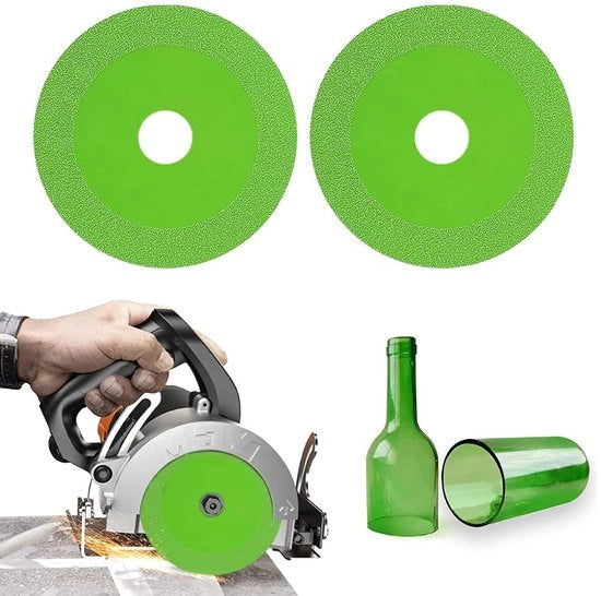 Diamant snijschijf per abrasione per sega a nastro - 115 mm - ruote di vetro - Jade - Crystal - design innovativo - 2 pezzi