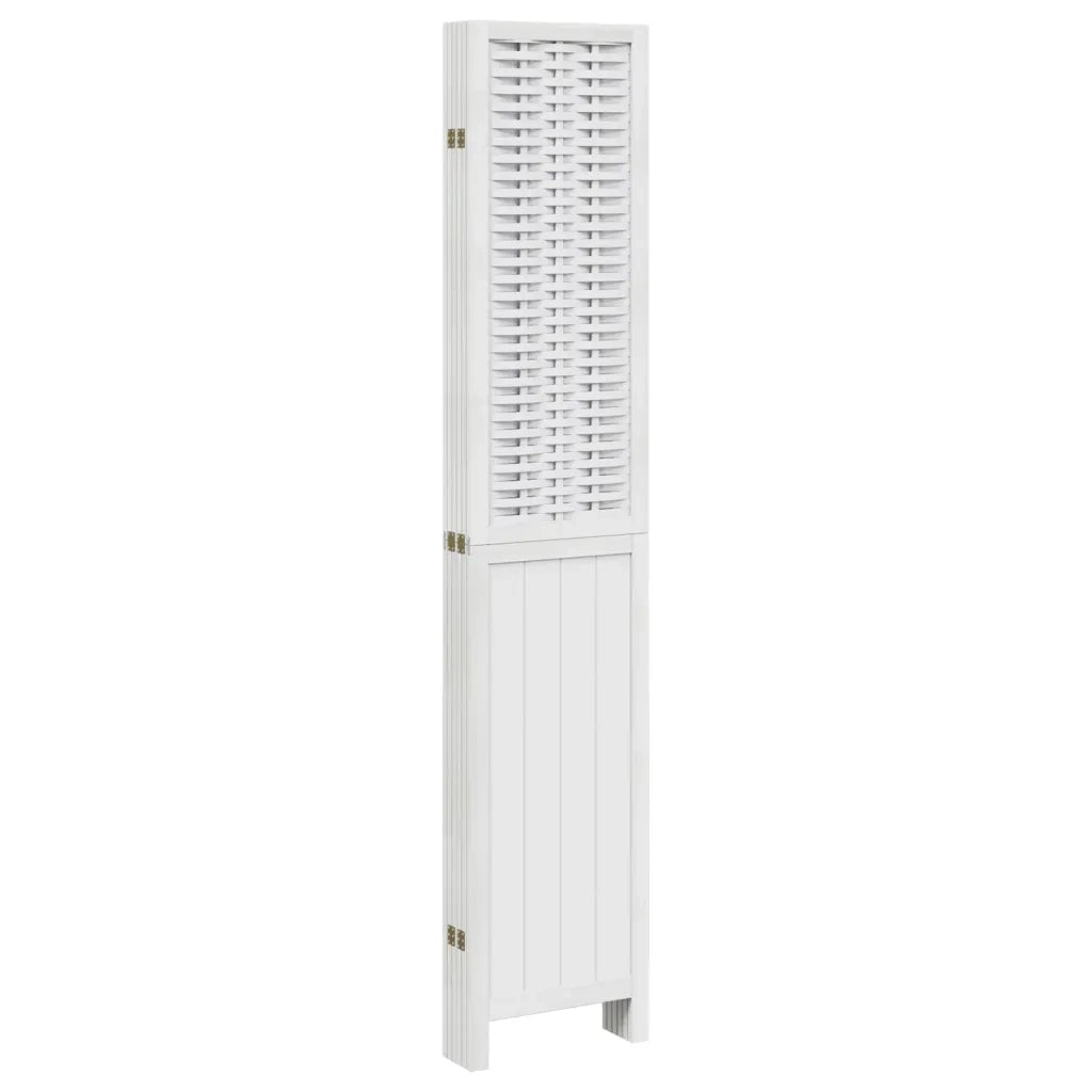 Divisorio Ambienti 6Pannelli Bianco Legno Massello di Paulownia 358731