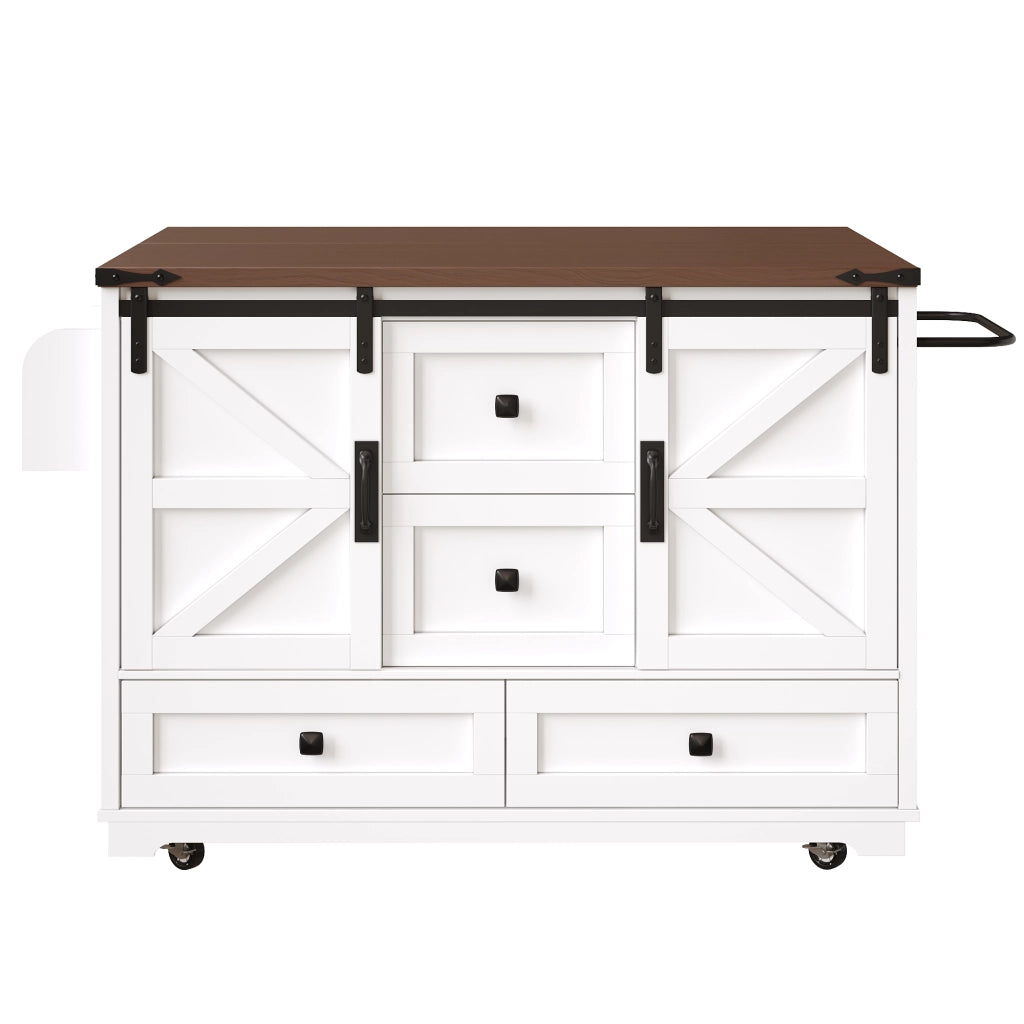 Carrello da Cucina con Piano Pieghevole ¨C MINIMAL ¨C 3 Cassetti, Ante, Rotelle