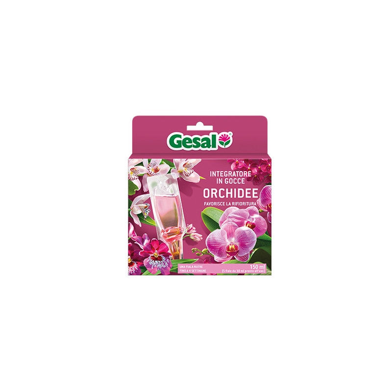 Nutrimento in gocce per orchidee – 5 fiale da 30ml – GESAL – Favorisce la rifioritura e la crescita sana