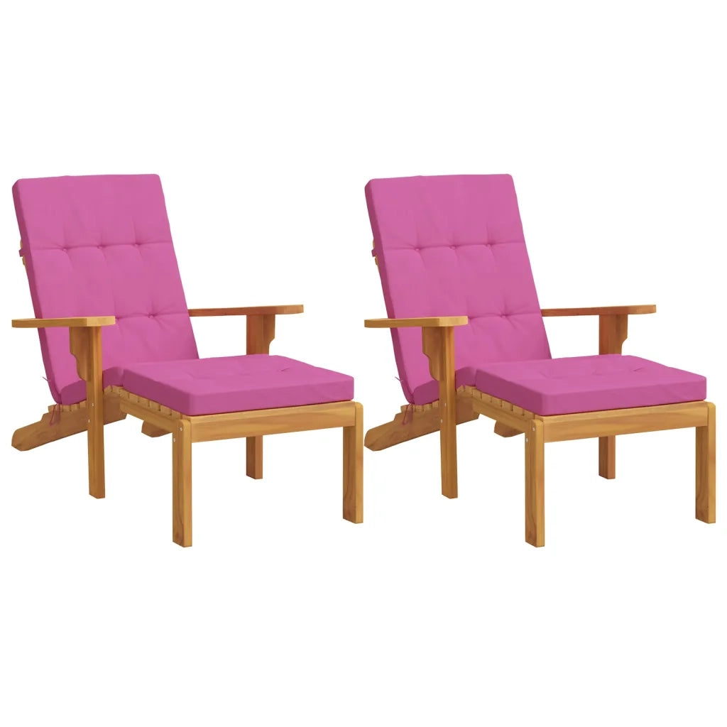 Cuscini per Sedia a Sdraio 2 pz Rosa in Tessuto Oxford 362004