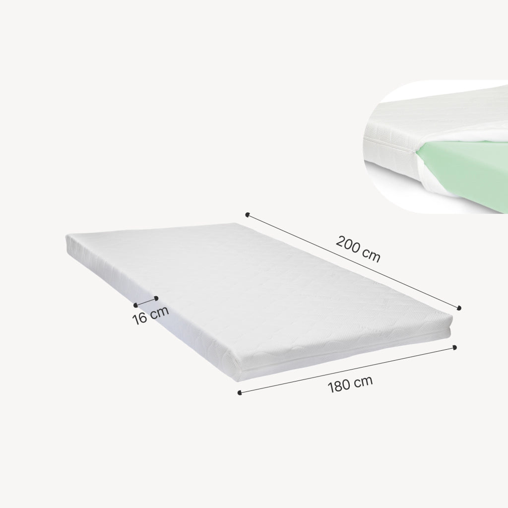 Letto Contenitore Tröstiar con Luce LED Letto Matrimoniale con Materasso 180x200 cm Nero [en.casa]