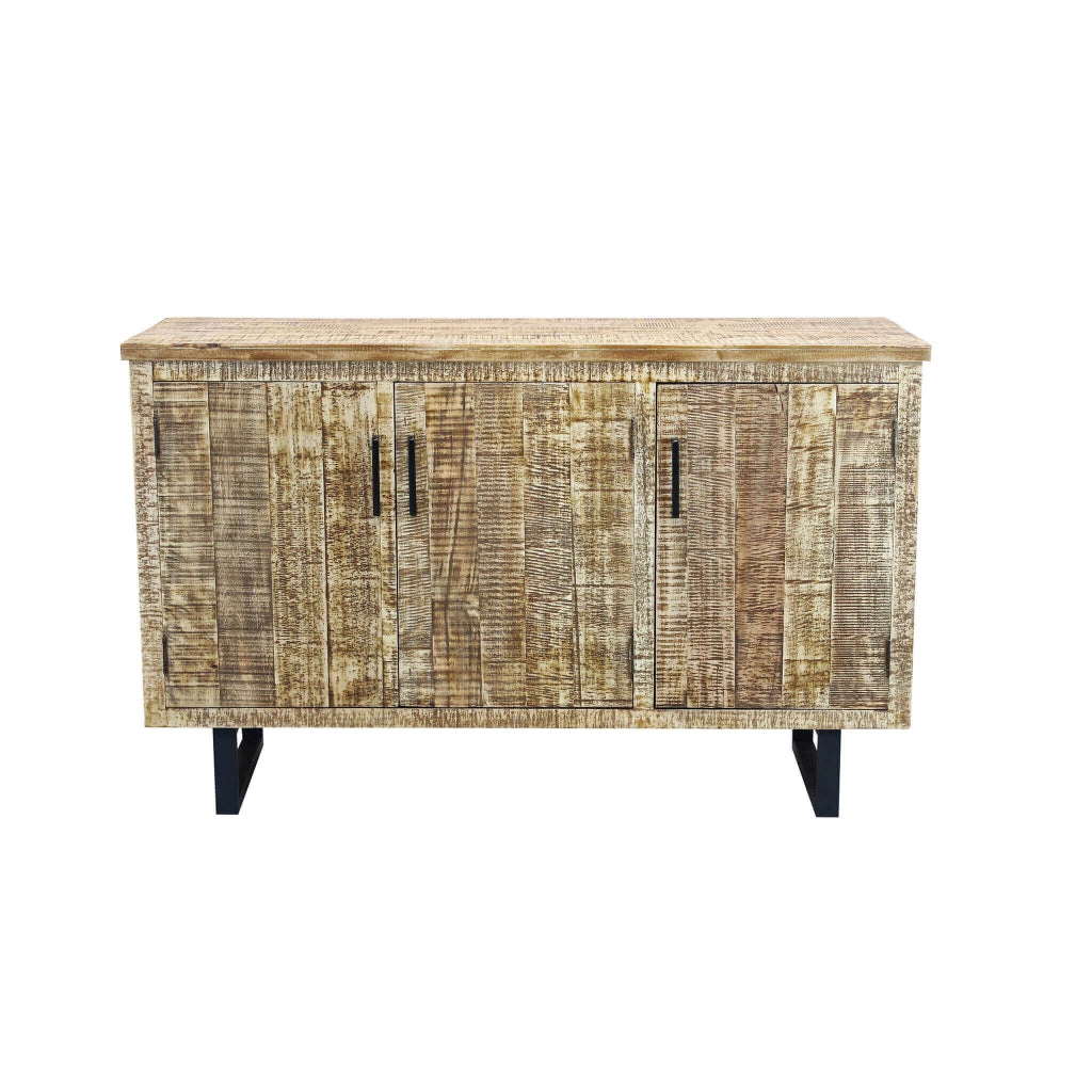 MOBILE BENSON REALIZZATO IN LEGNO NATURALE CON 3 ANTE 135X45 X H83 CM