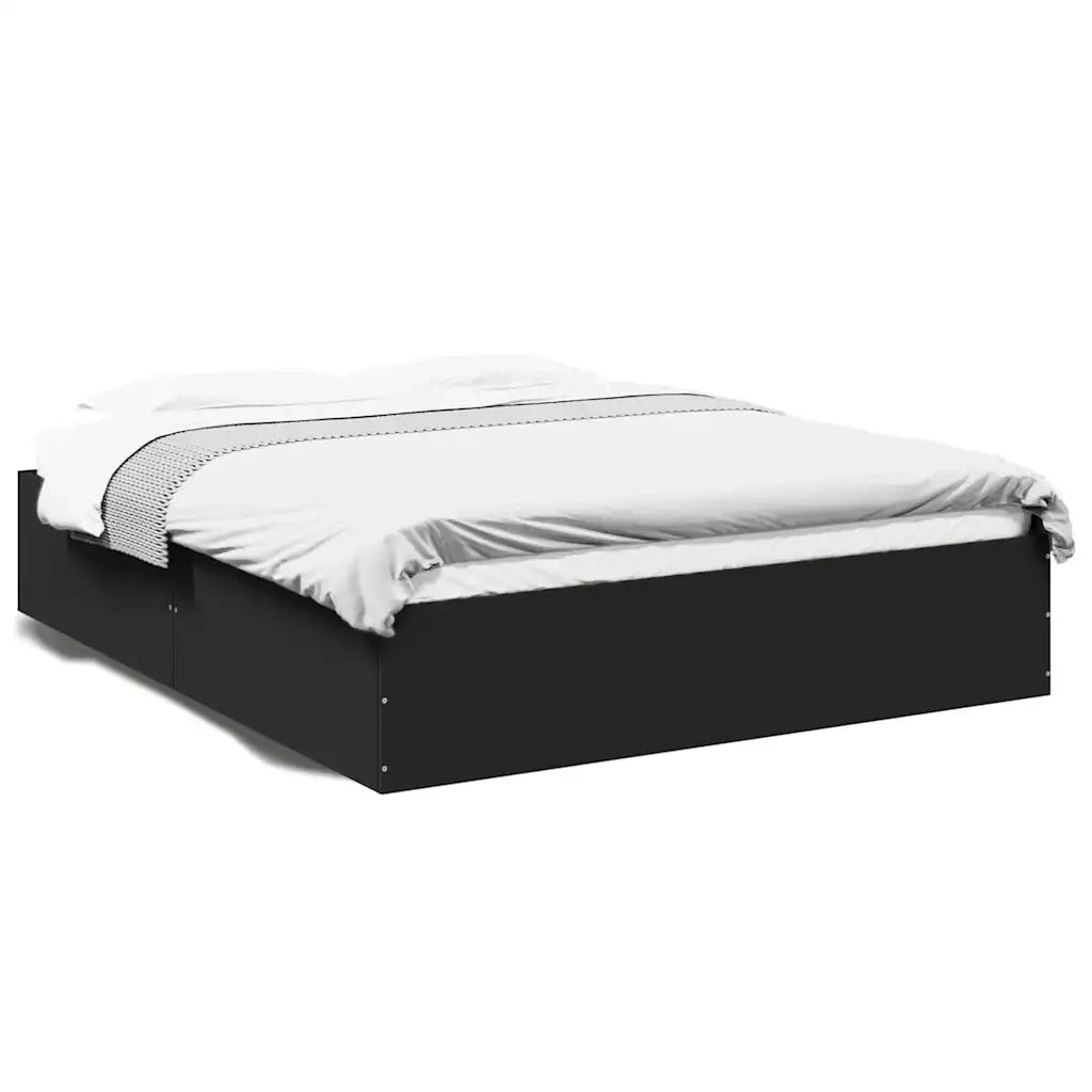 Giroletto-Struttura Letto Nero 150x200 cm in Legno Multistrato 241301