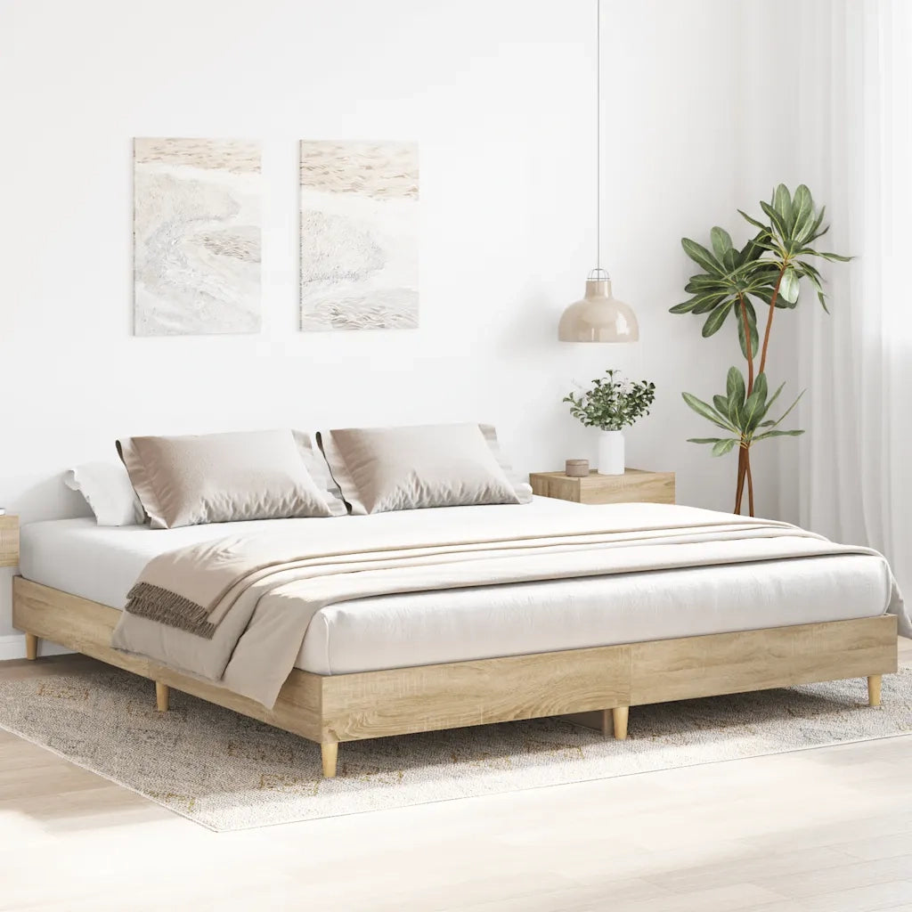 Giroletto senza Materasso-Struttura Letto Rovere Sonoma 160x200cm in Truciolato 805829