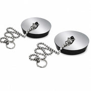 2 Tappi Universali Lavello Ø4 cm con Catena Cucina Bagno Vasca 10394